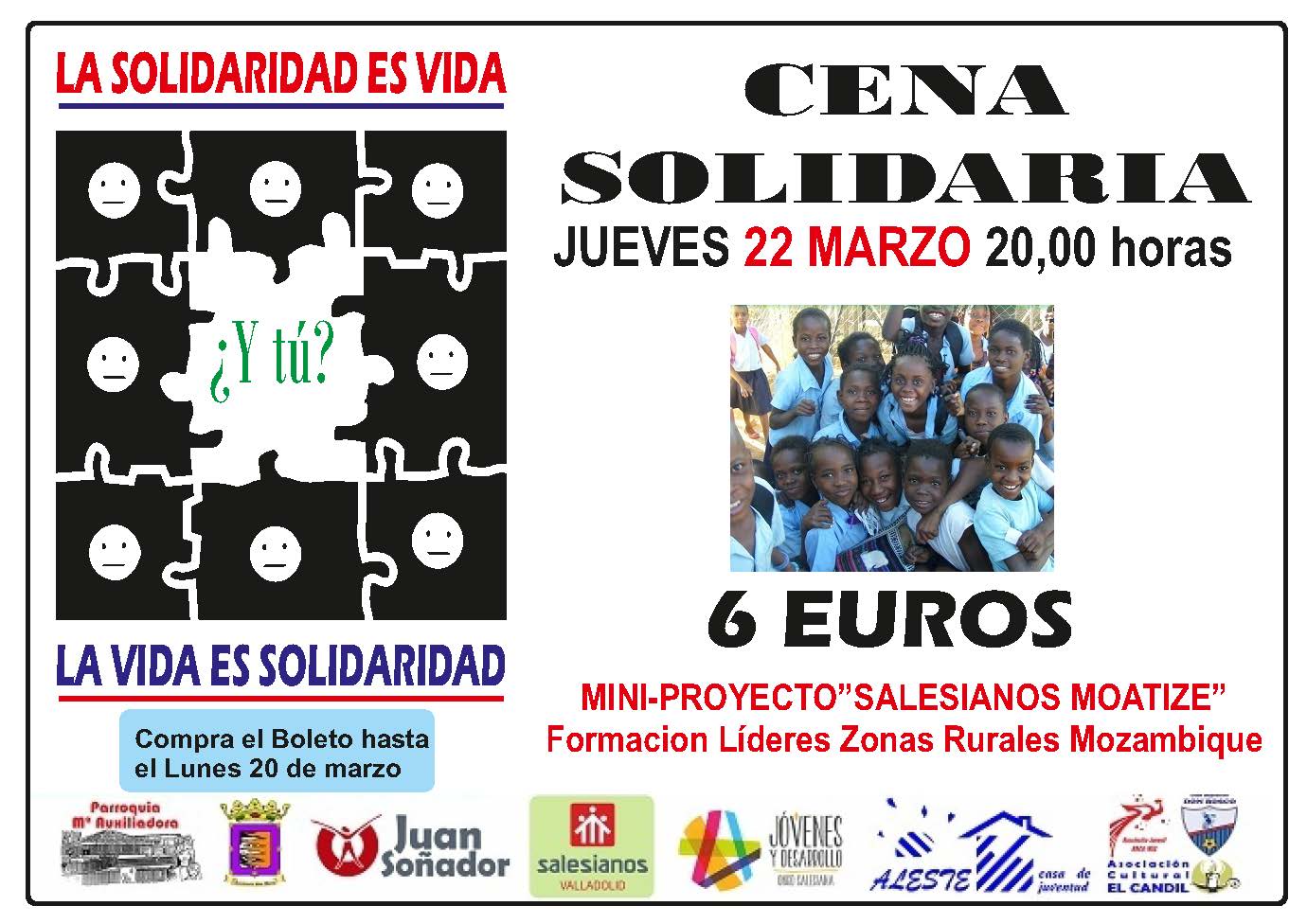 CENA SOLIDARIA JUEVES 22 MARZO