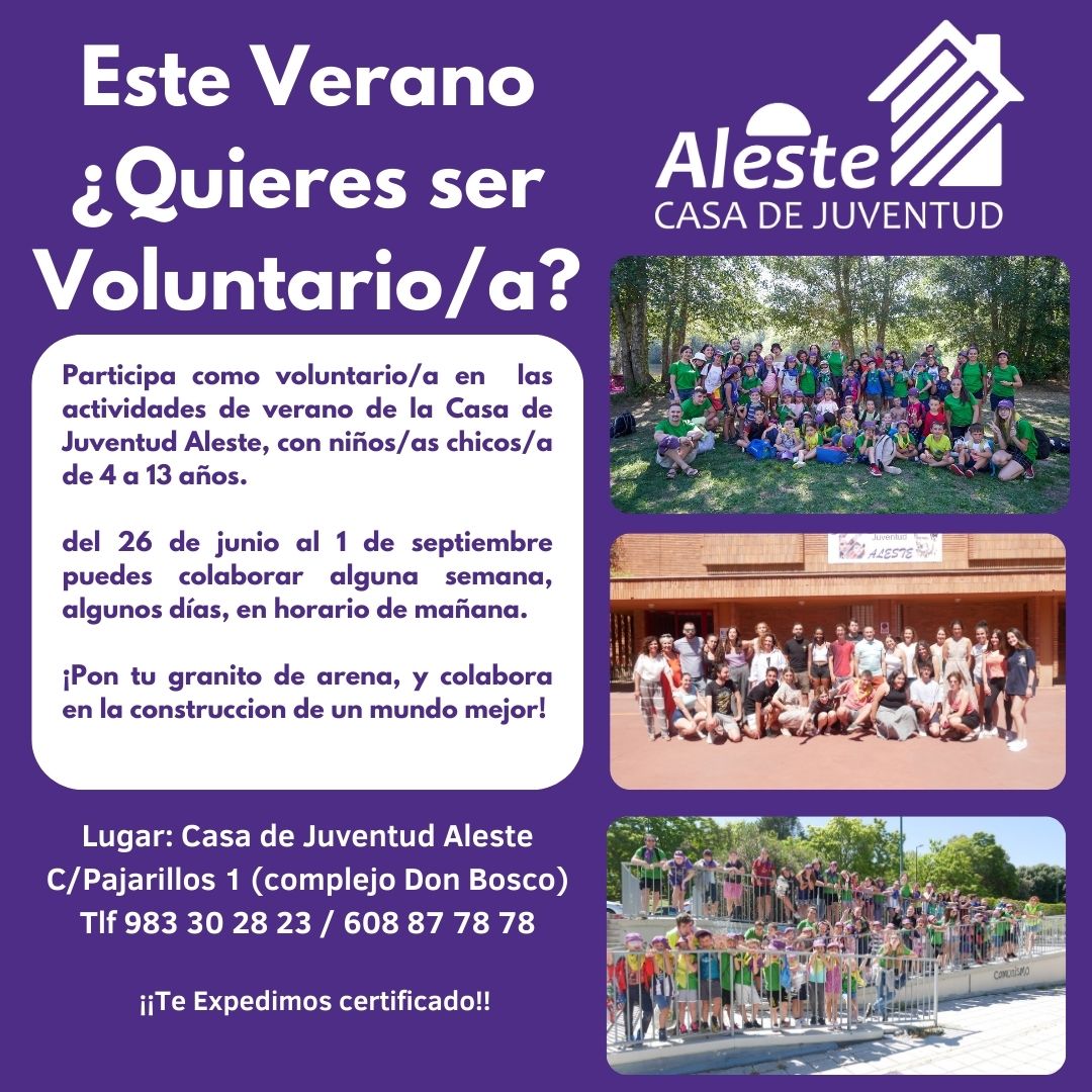 ESTE VERANO, COLABORA COMO VOLUNTARIA